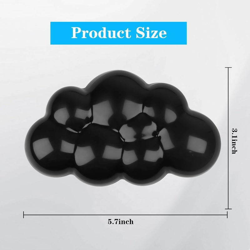 KEPUTAIER Gel Cloud Mouse Wrist Rest, Cute Wrist Support and Arm Support for Mouse Rest Typing Pain Relief，Suitable for Office/Computer/Laptop/Gaming (Transparent Black) - Image 5